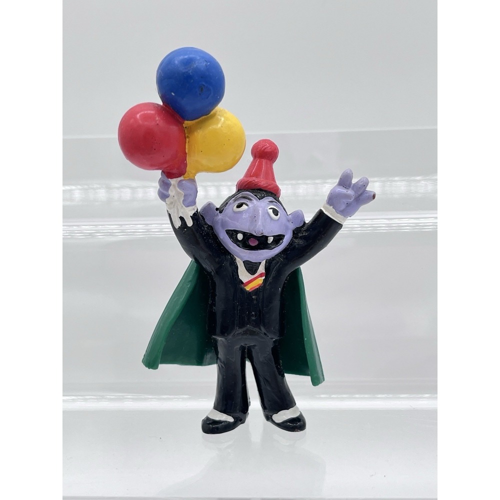 Vintage 1980's Sesame Street The Count Holding Balloons PVC Figure Applause